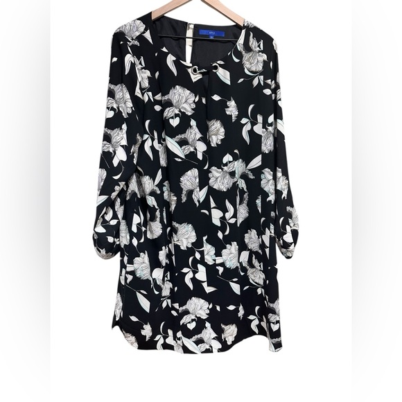 Apt.9 Women's 2XL Floral Multicolor Dress With  Roll Tab Sleeves Multico… - Picture 1 of 14